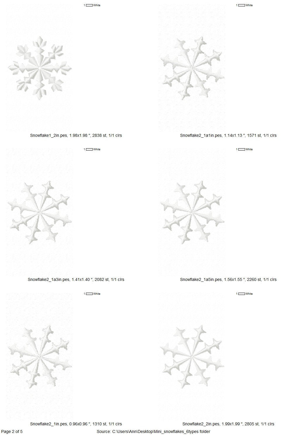 Snowflake Set of 5 and Bling Sparkle