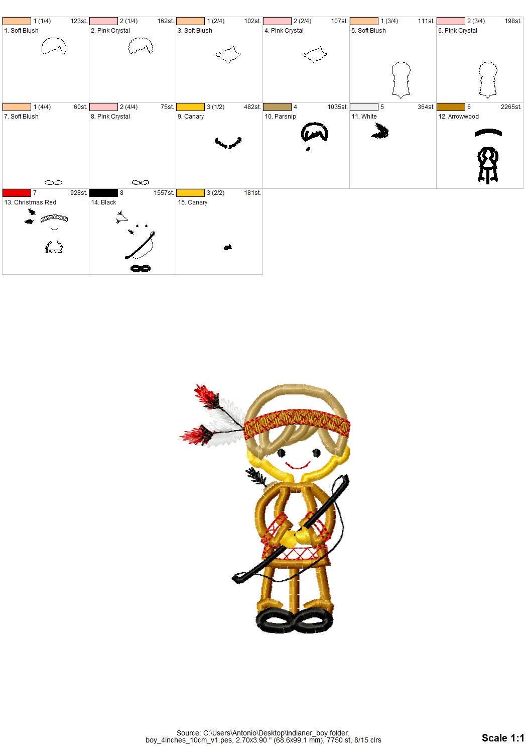 Little Indian Boy Applique