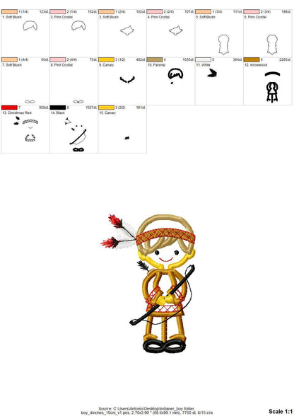 Little Indian Boy Applique