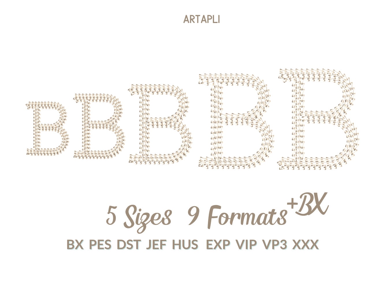 Chain Fill Hand Stitch Effect Greek Font