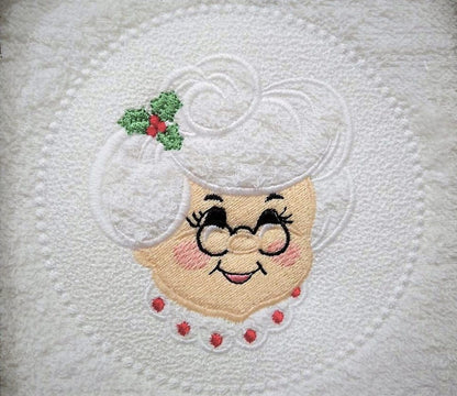 Embossed Towel Mr and Mrs Santa