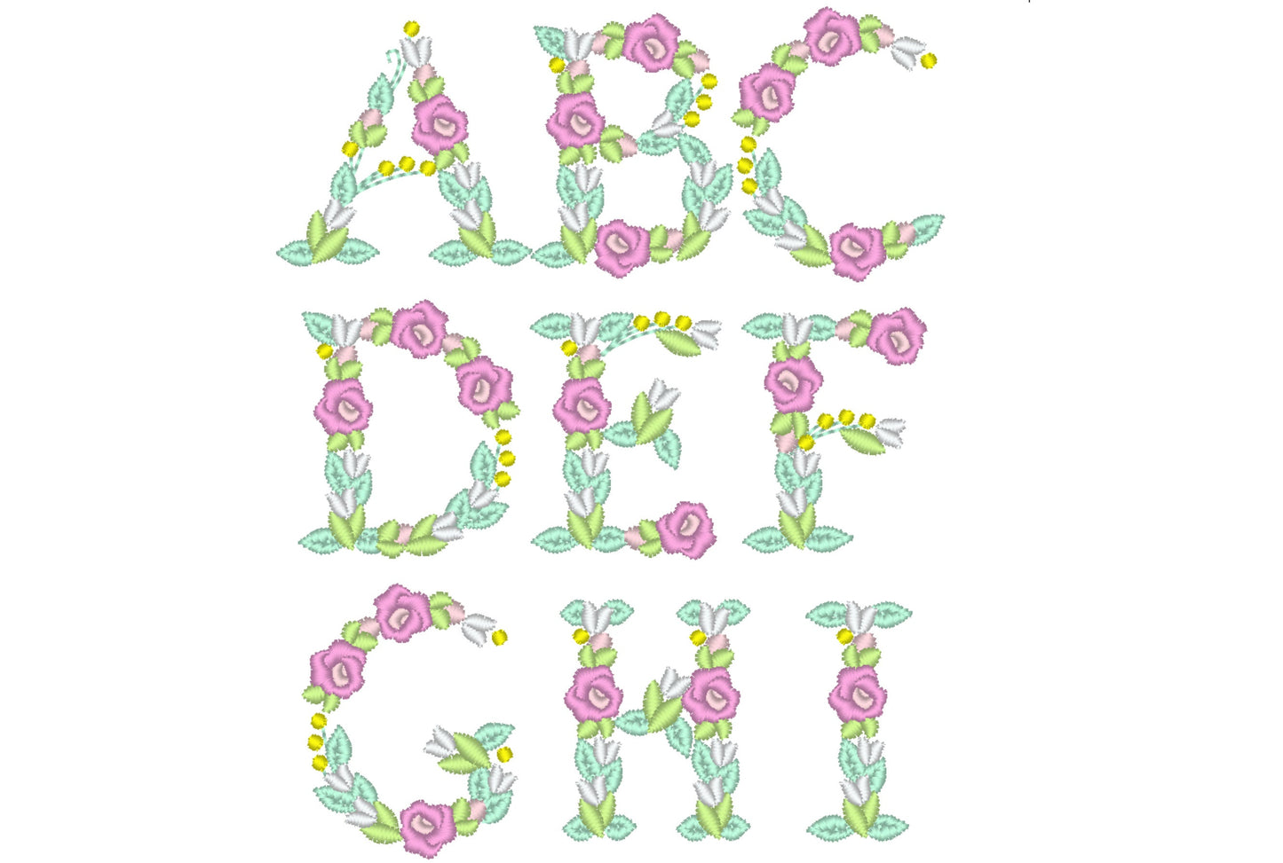 Mini Roses Floral Font