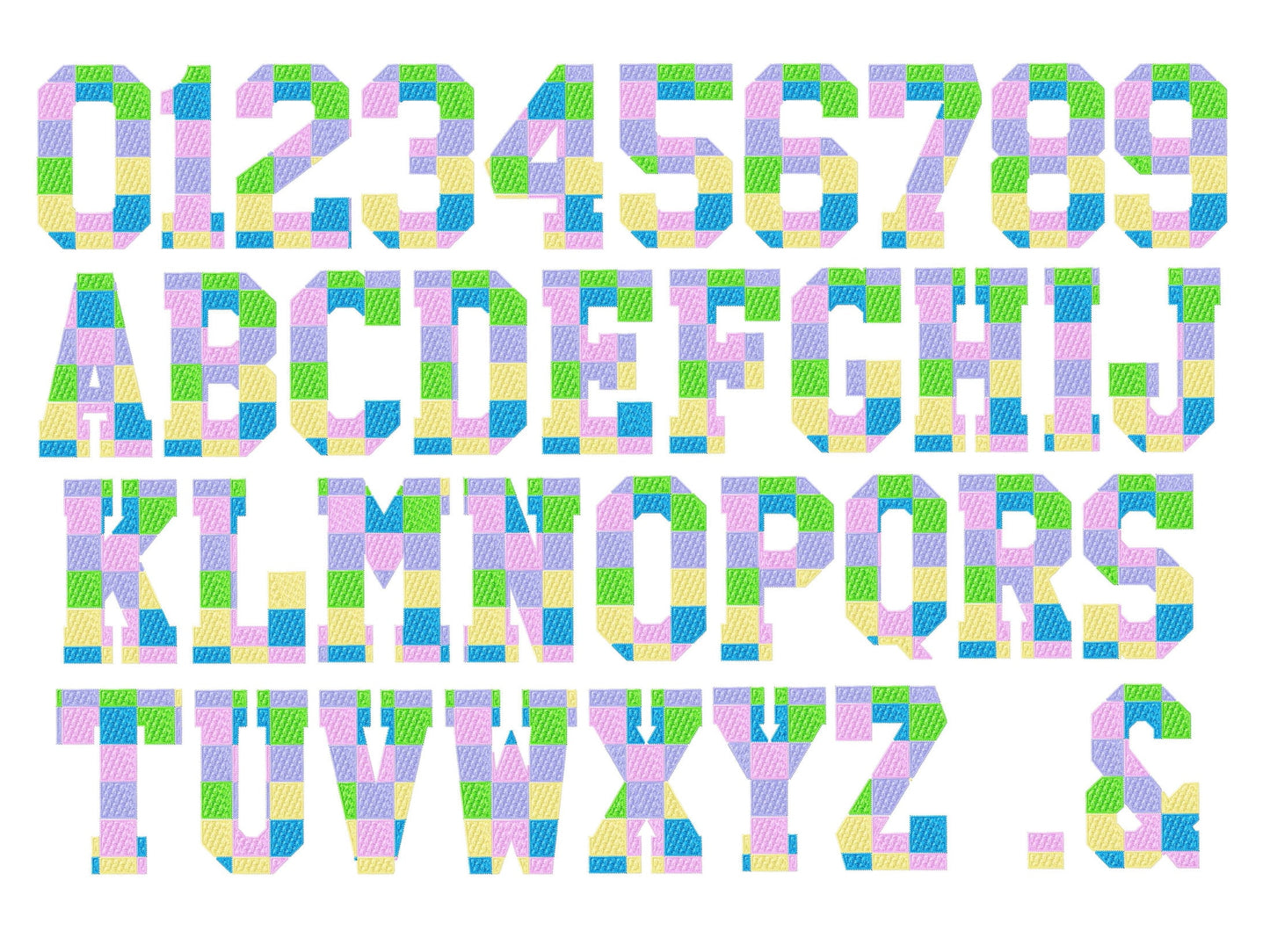 Faux Chenille Patch Block Font