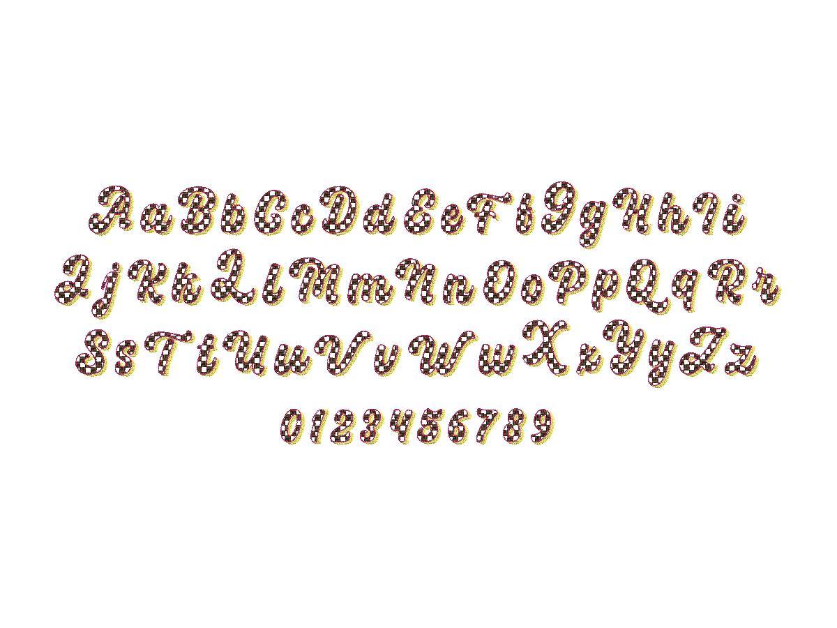 Checkered Patterned Shadow Script Font