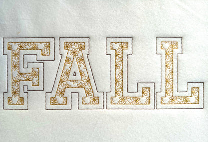 Floral Fill Light Stitch 2 Outlines Varsity Font