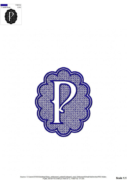 Old Fashioned Scalloped Embossed Monogram