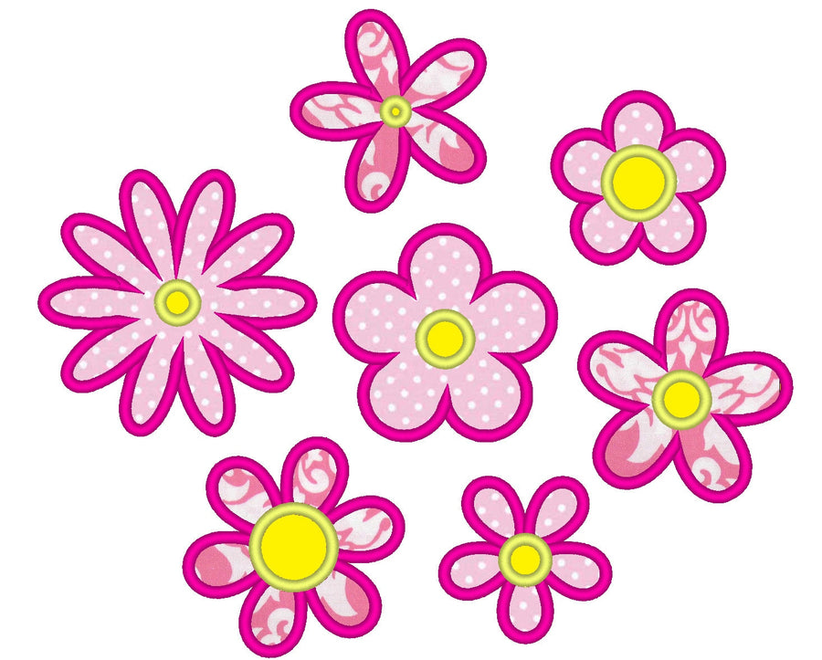 Summer Flower Applique Set of 7