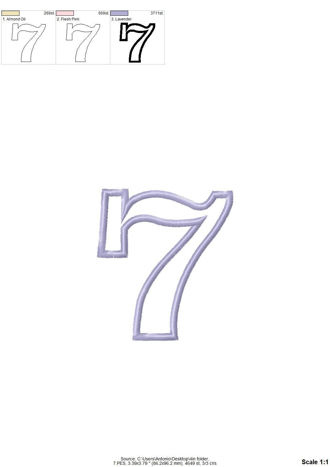 Classic Birthday Numbers Applique