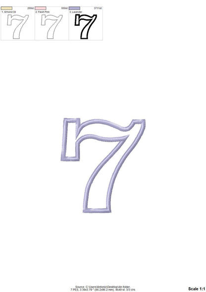 Classic Birthday Numbers Applique