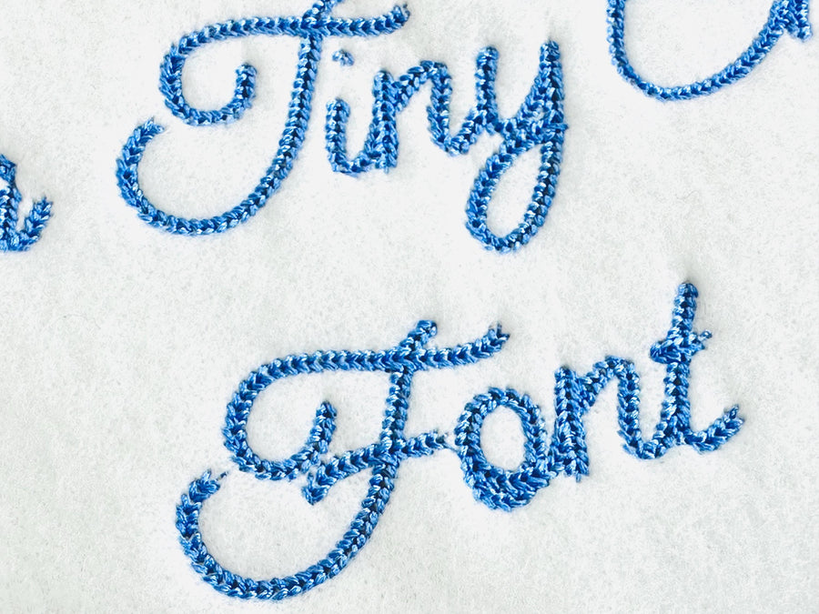 Tiny Chain FONT machine embroidery designs small sizes 1 up to 3 inch