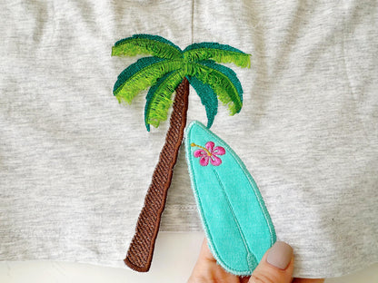 Summer Beach Palm And Surfing Board