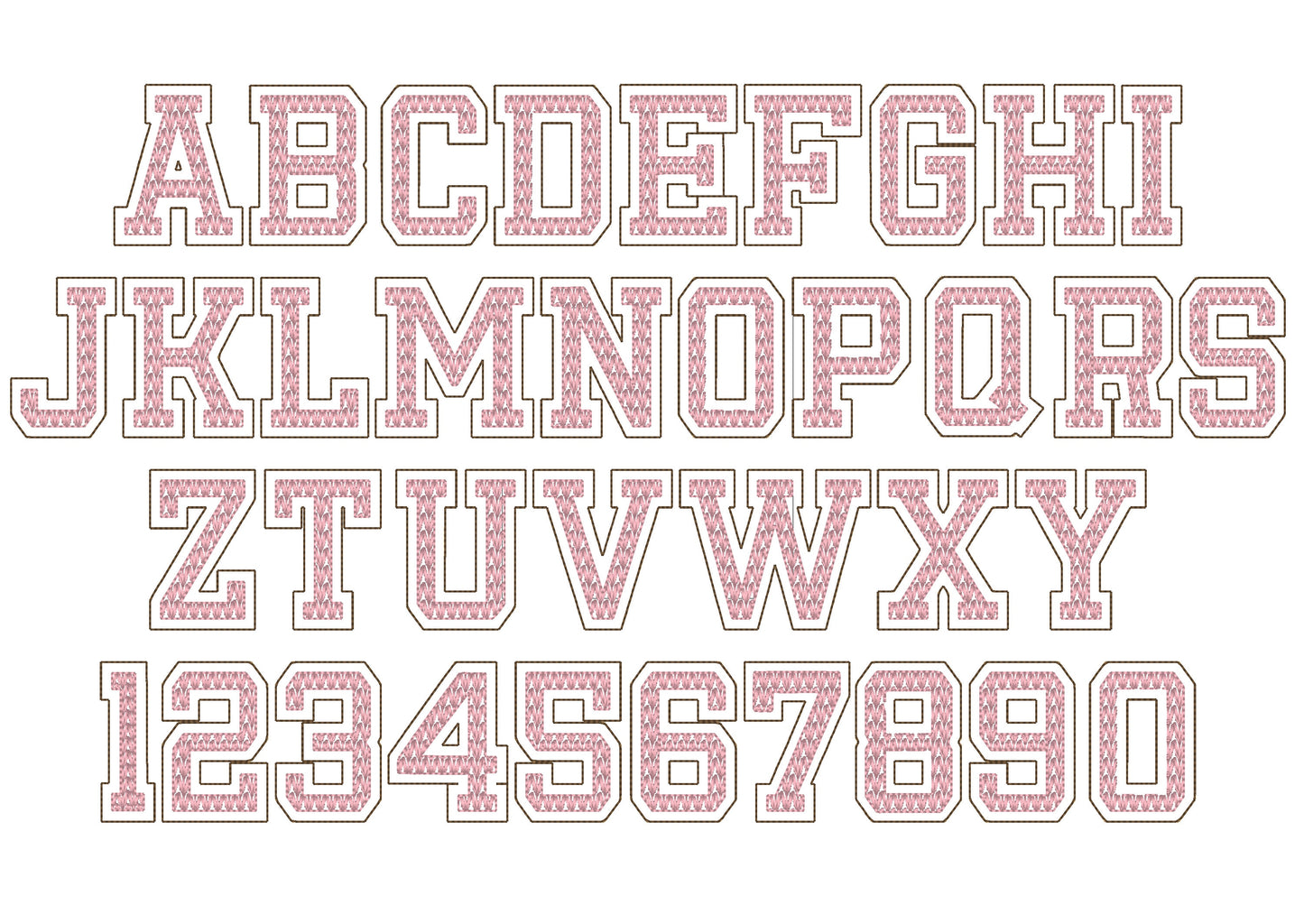 Knit Effect Varsity Collegiate Font