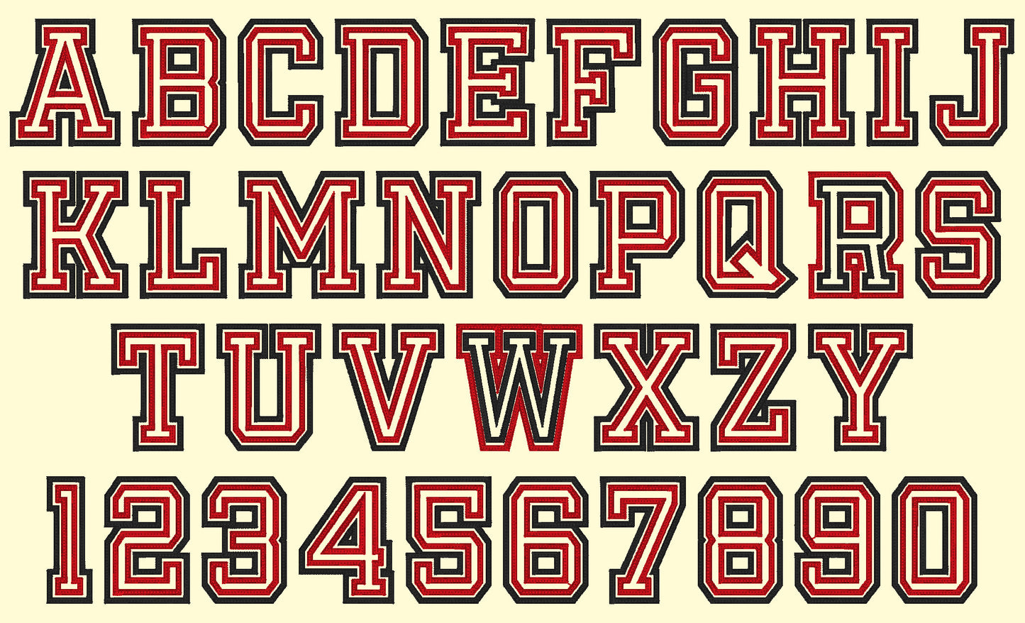 Double Applique Athletic Sport Font
