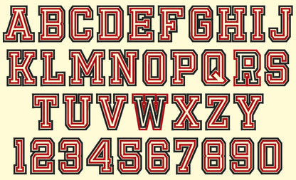 Double Applique Athletic Sport Font