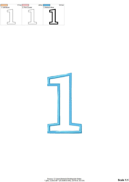 Nice Wide Satin Stitch Number Applique