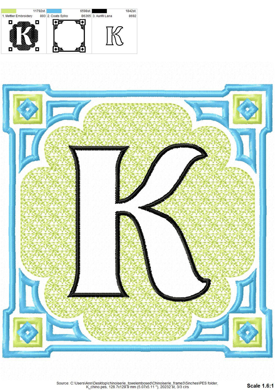 Chinoiseries Classic Embossed Monogram