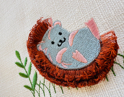 Hedgehog SET of 3 fringed Fluffy chenille wildlife animal machine