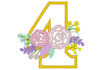 Shabby Chic Floral Birthday Numbers