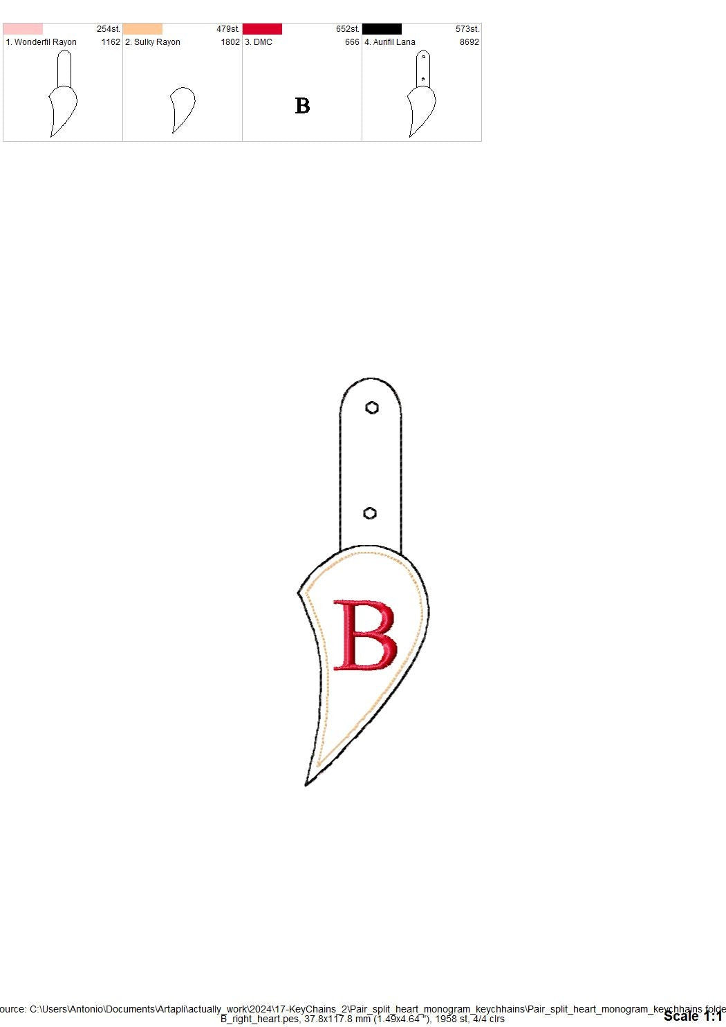 Split Heart Puffy Puff 3D Foam Keychain