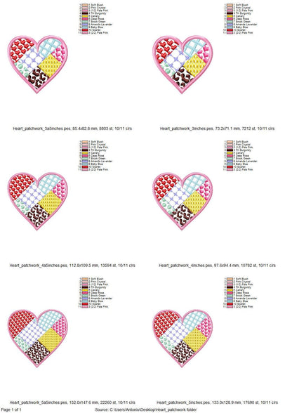 Patchwork Patterned Heart Applique