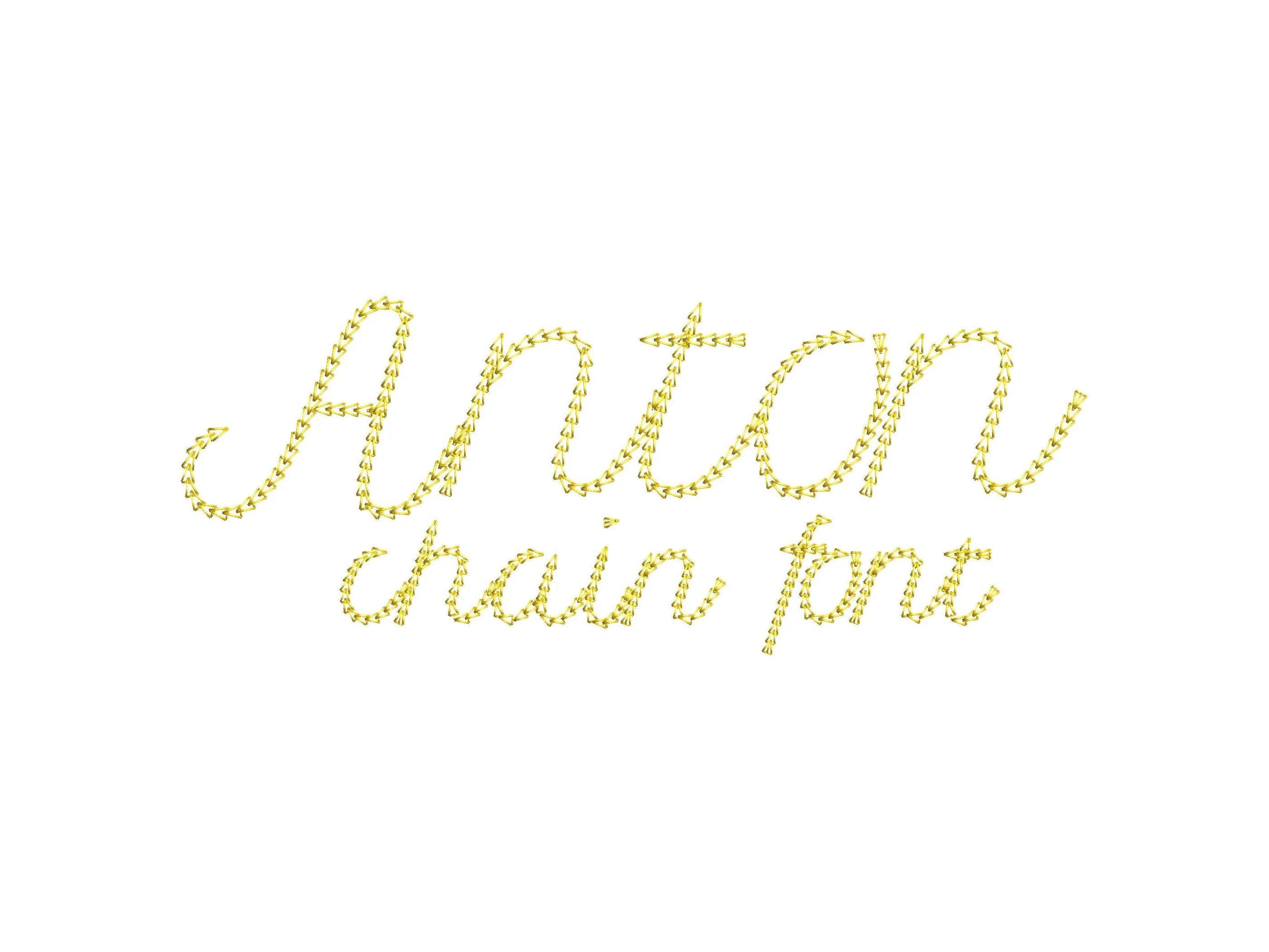 Quick light stitch Anton Chain FONT cursive script alphabet letters ...