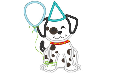 Happy Birthday Puppy with Balloon