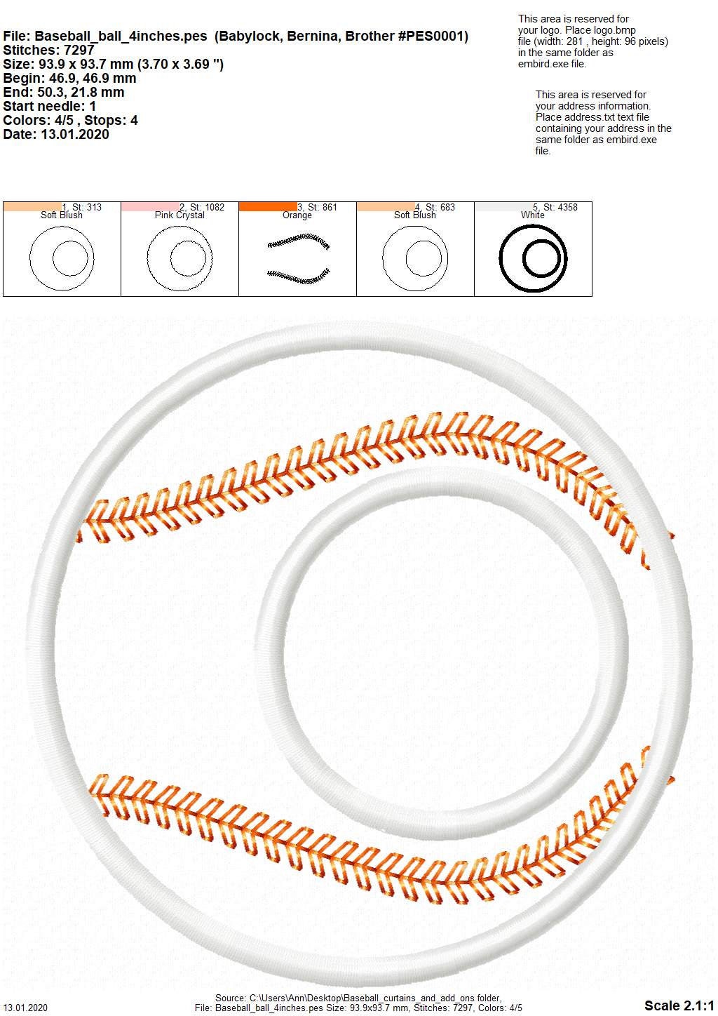 Sport Baseball Curtain Hole ITH