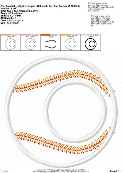 Sport Baseball Curtain Hole ITH