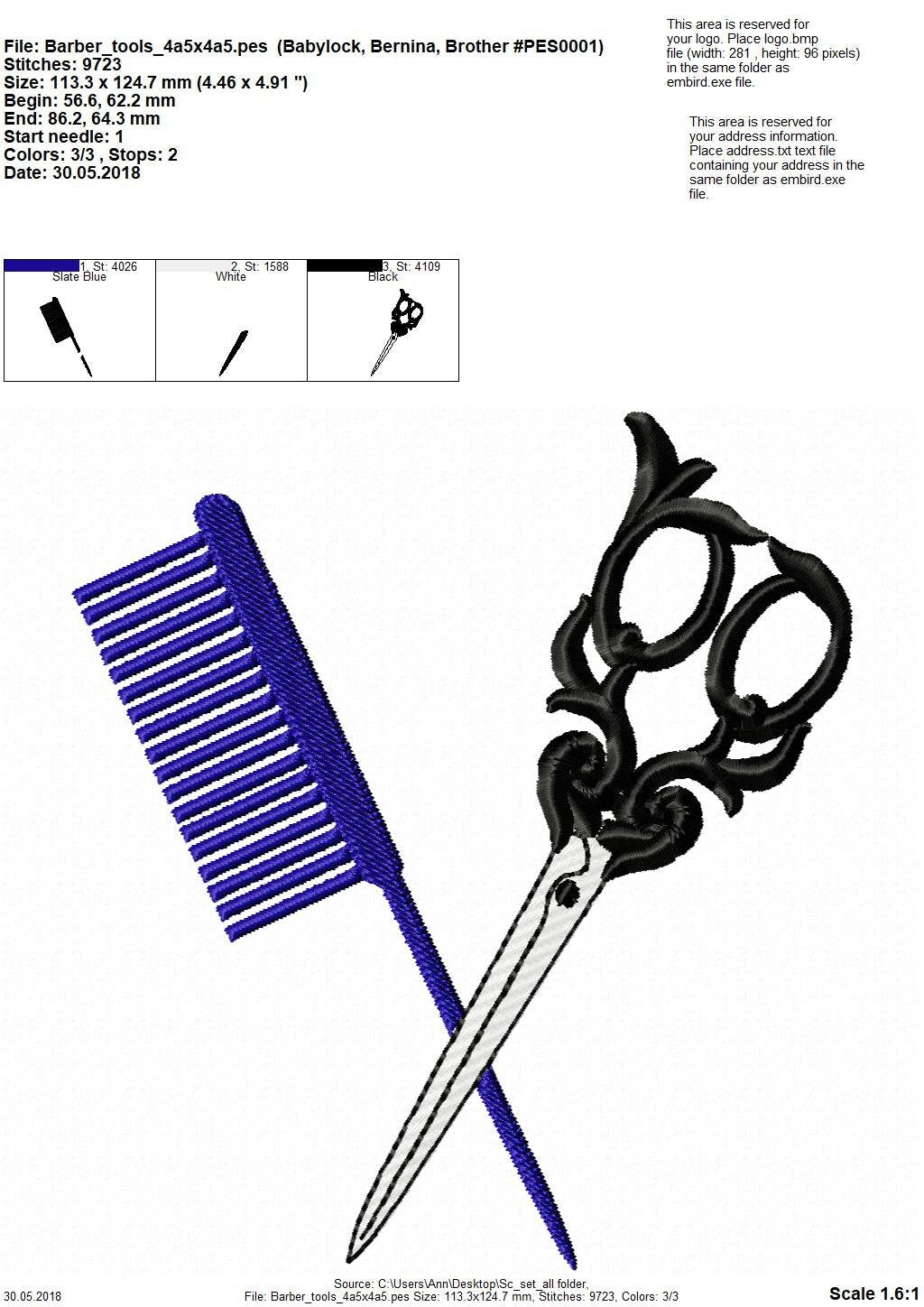 Barber Hairdresser Scissors and Comb