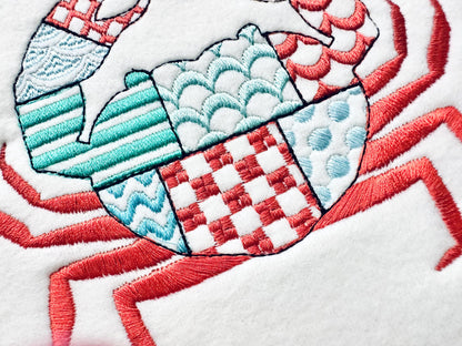Patchwork Crab patterned animal with pincers Crab boy outline machine