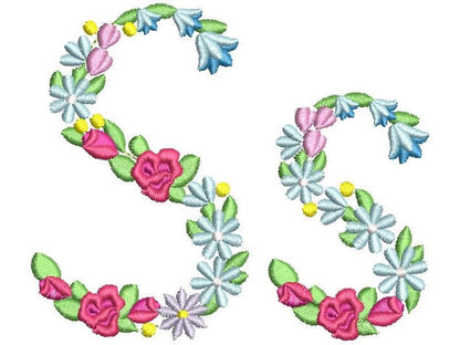 Meadow Bluebell Rose Floral Font