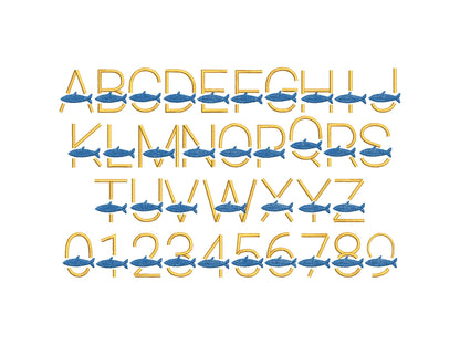 Satin Stitch Fish Font