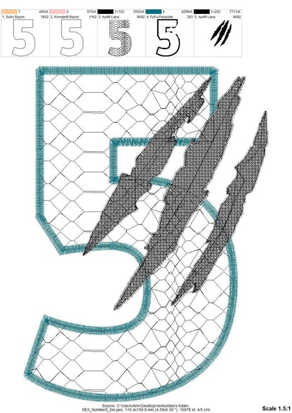 T-rex indominus dinosaur Birthday Number 5 FIVE kids boy outfit