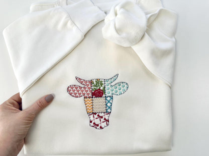 Patchwork Patterned Cow Head