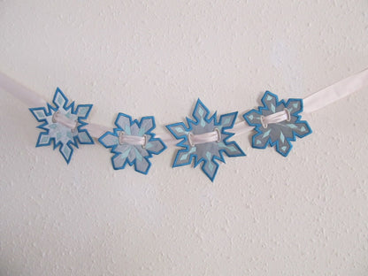 Snowflakes Banners, 4 types, In The Hoop Machine Embroidery Applique