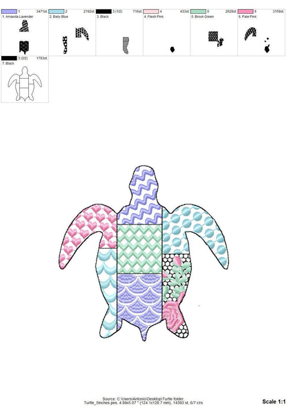 Patchwork Patterned Turtle Tortoise