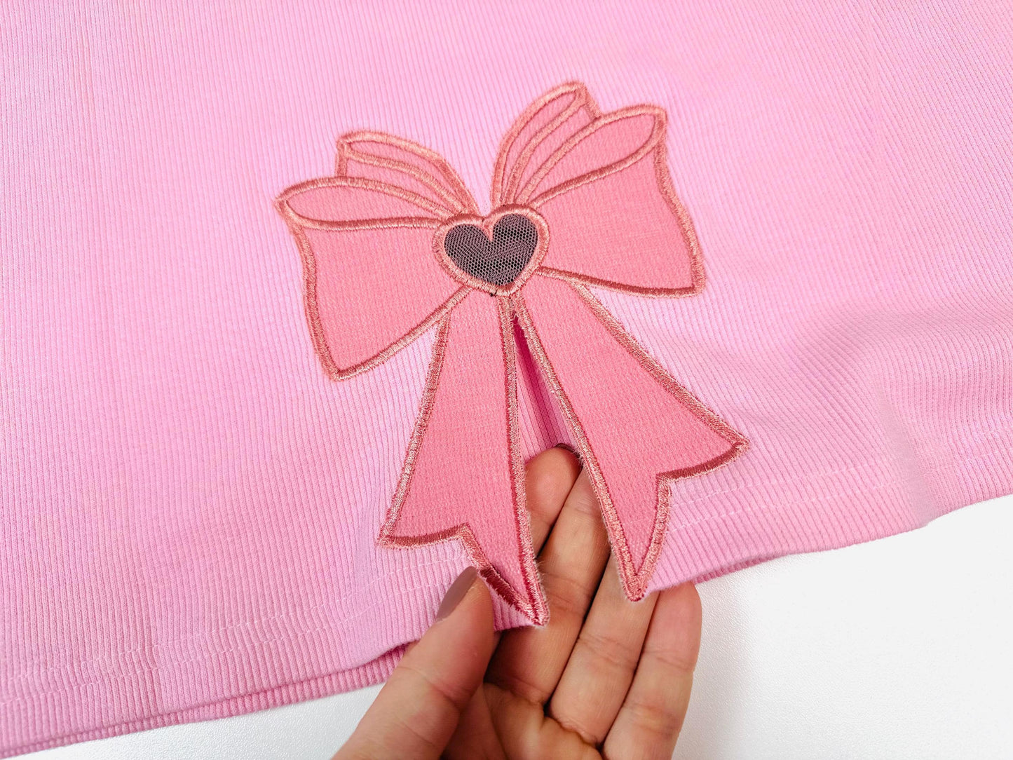 Coquette Lace Side Bow Applique