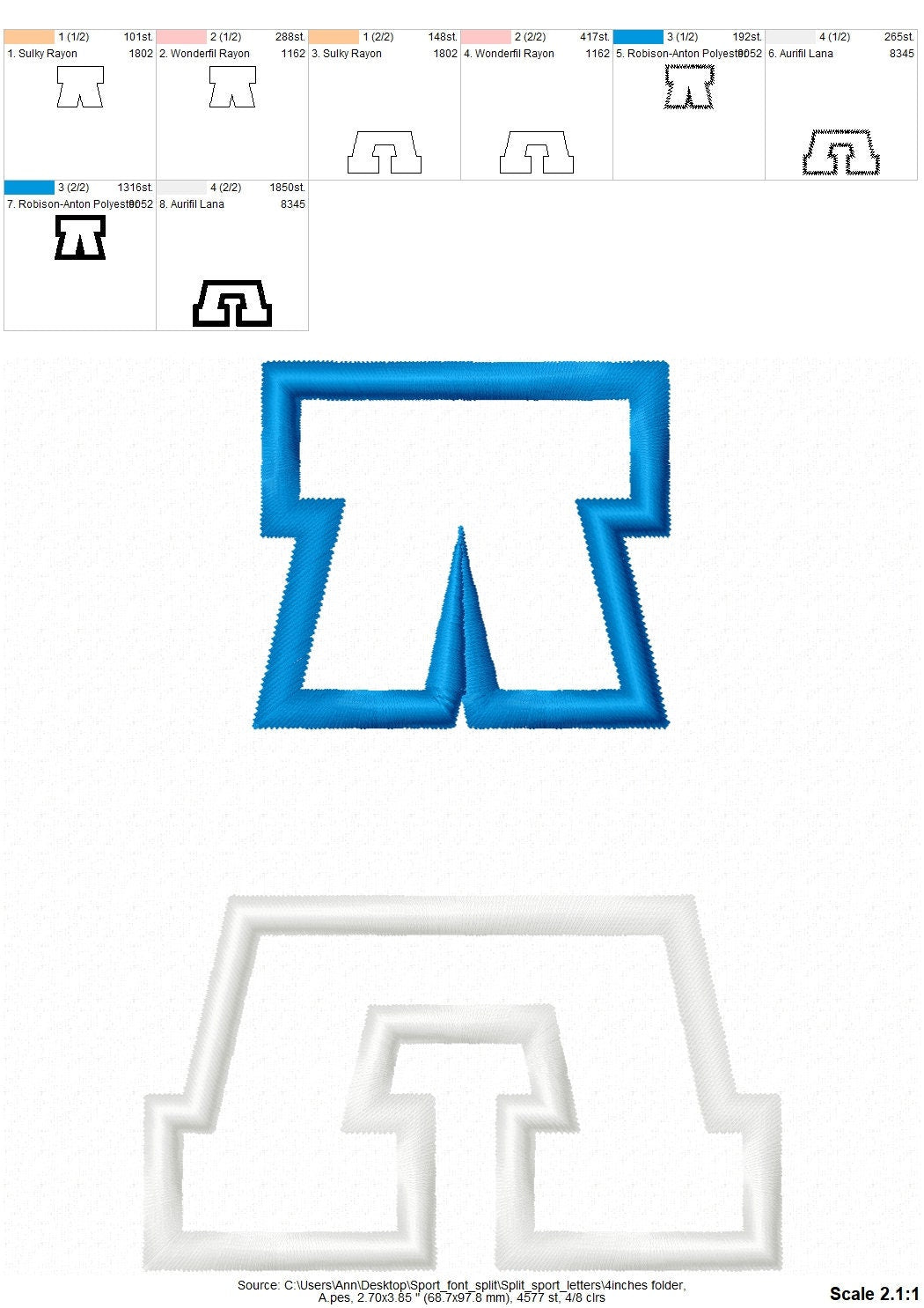 Split Athletic Collegiate Font Applique