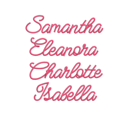 Satin stitch handwritten Font script alphabet Monogram letters kids