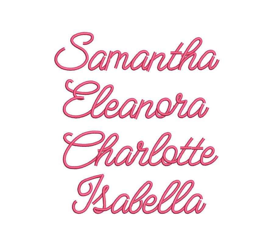 Satin stitch handwritten Font script alphabet Monogram letters kids