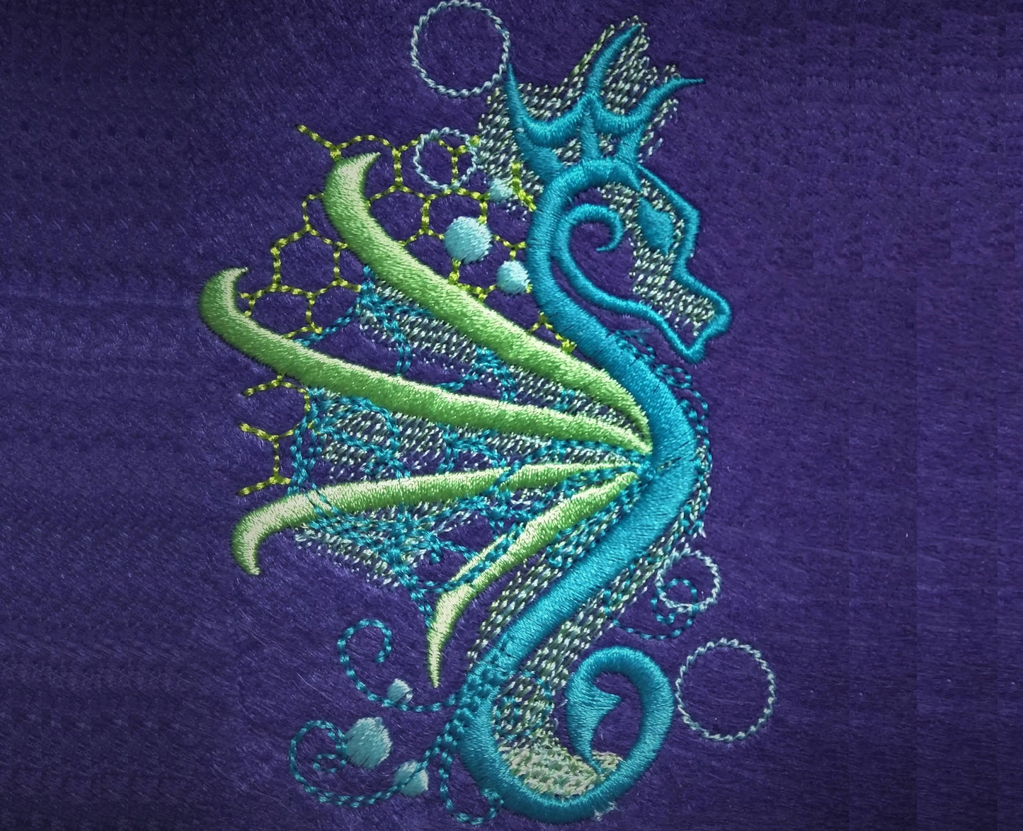 Seahorse Silhouette with Curls