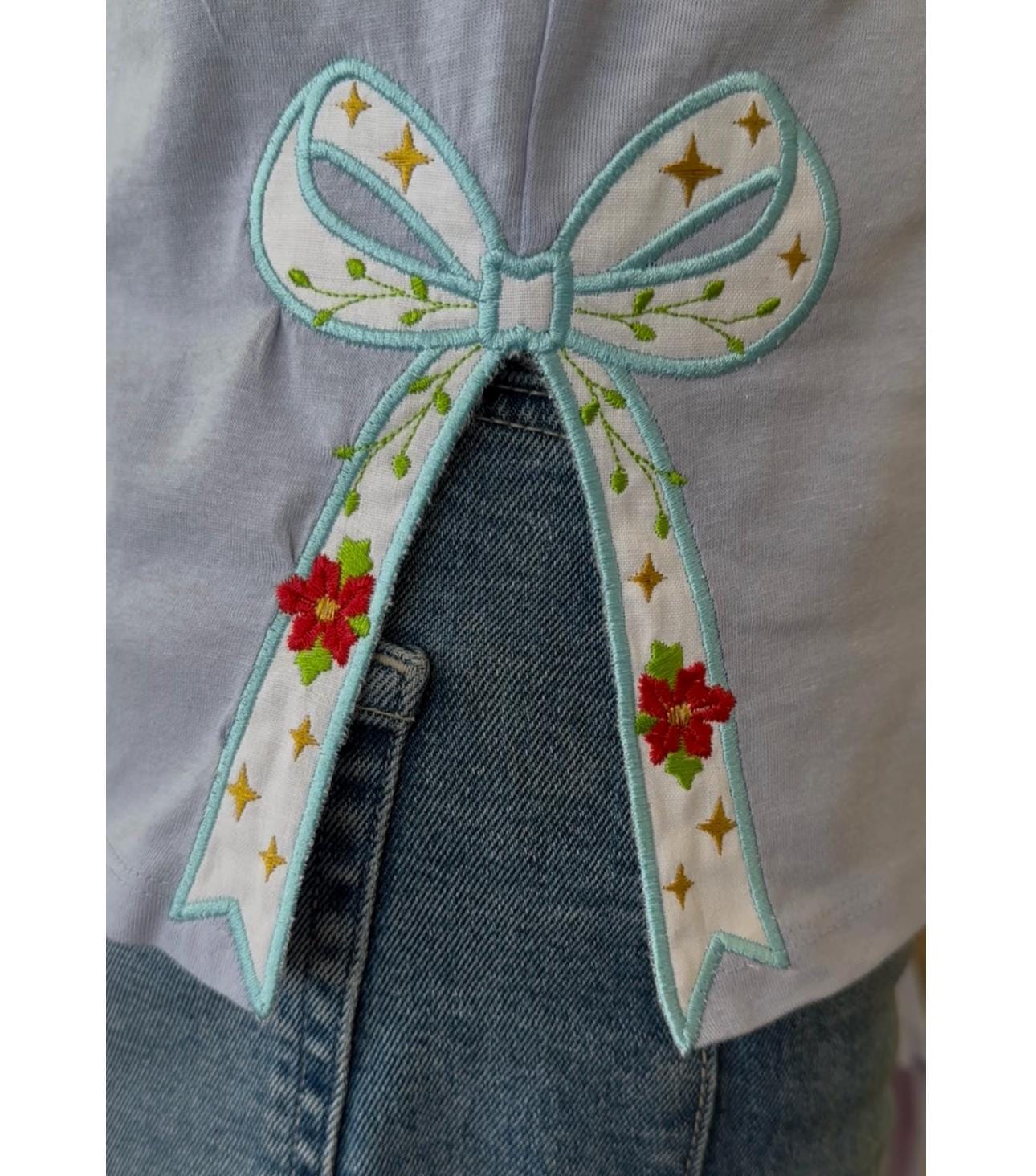 Christmas Festive Bow Applique