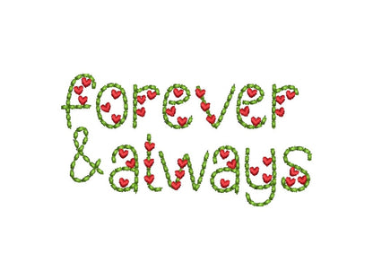 Puff Bean Stitch Heart Line Font