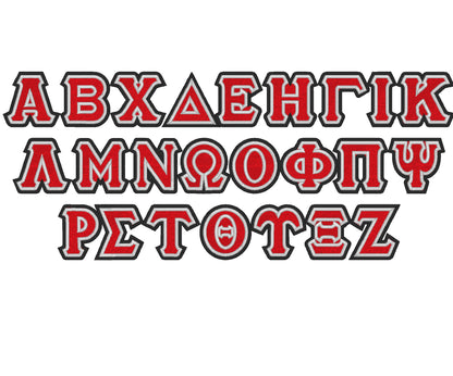 Double Outline Fill Stitch Sororities Greek Font