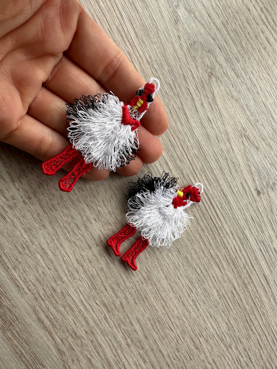 Fringed Chicken Earrings Charm