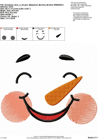 Snowman Doll Face Set