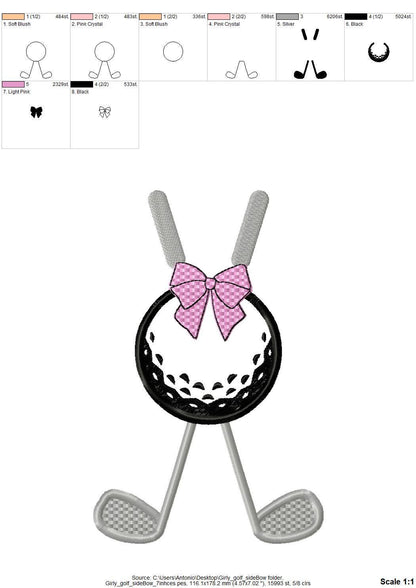 Golf Clubs And Ball Split Side Seam