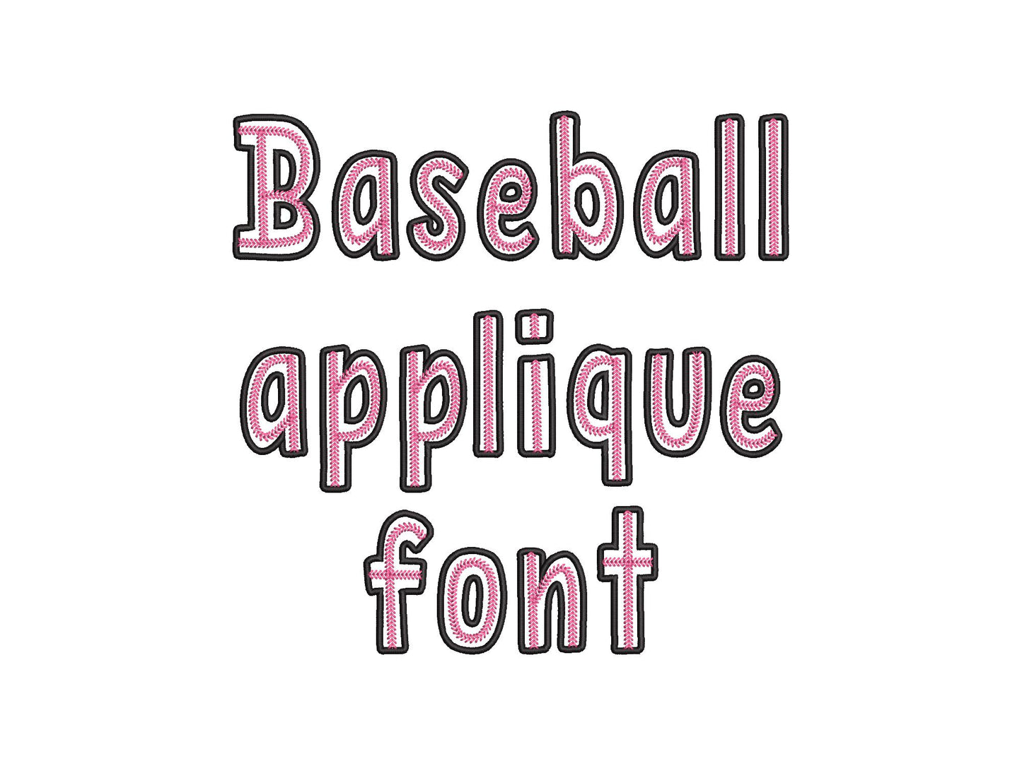 Baseball Stitch Sport Font Applique