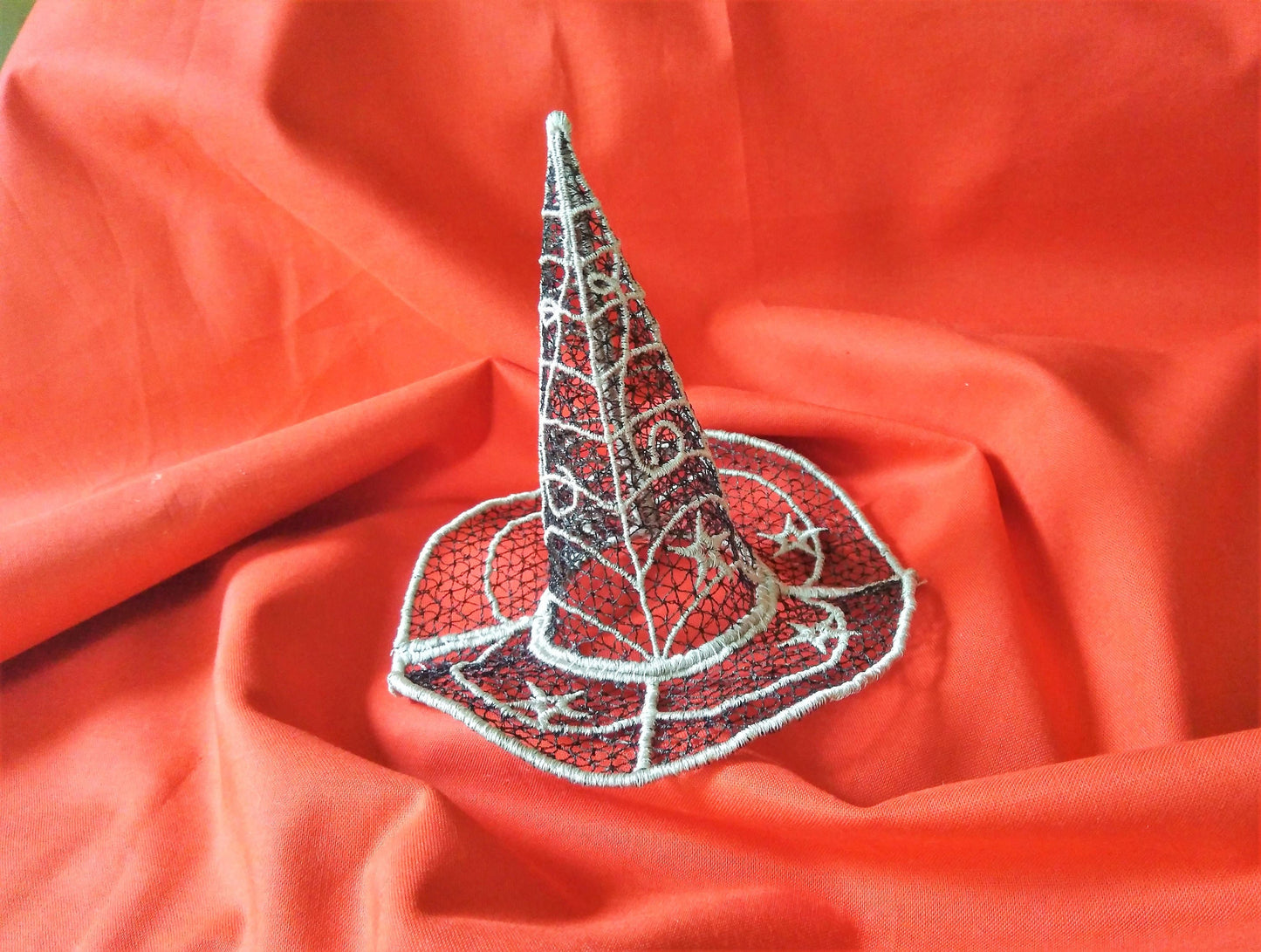 Witch Lace Hat with little stars and spider web Halloween cobweb FSL