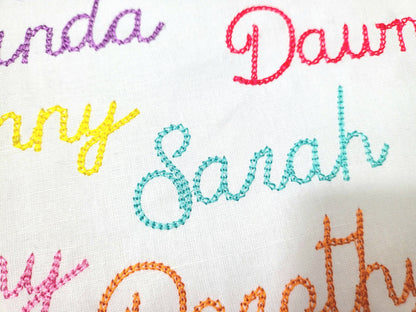 Quick light stitch Chain FONT machine embroidery designs in assorted